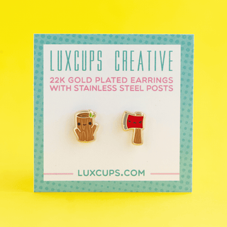 LuxCups Creative Stud Earrings Timber Twins Earrings