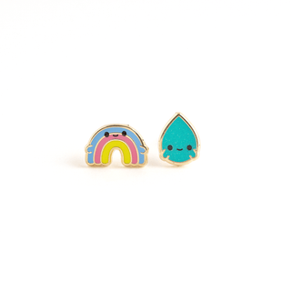 LuxCups Creative Stud Earrings Rainbow Buds Earrings