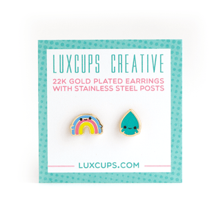 LuxCups Creative Stud Earrings Rainbow Buds Earrings