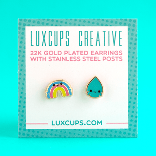 LuxCups Creative Stud Earrings Rainbow Buds Earrings