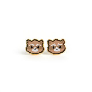 LuxCups Creative Stud Earrings Raccoon Earrings