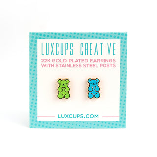 LuxCups Creative Stud Earrings Gummy Bear Earrings