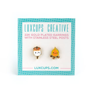 LuxCups Creative Stud Earrings Campfire Cuties Earrings