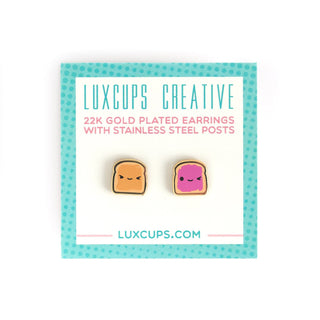 LuxCups Creative Stud Earrings PB&J Buds Earrings