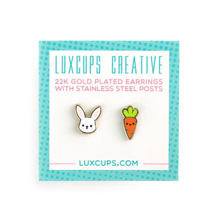 LuxCups Creative Stud Earrings Hungry Bunny Earrings