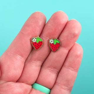 LuxCups Creative Stud Earrings Strawberry Fields Earrings