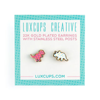 LuxCups Creative Stud Earrings Dino Cookie Style 2 Earrings