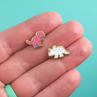 LuxCups Creative Stud Earrings Dino Cookie Style 2 Earrings