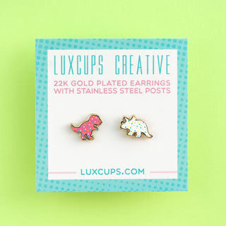 LuxCups Creative Stud Earrings Dino Cookie Style 2 Earrings