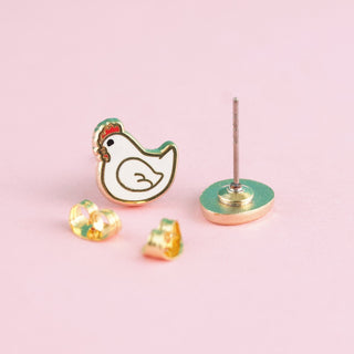 LuxCups Creative Stud Earrings Chicken Or The Egg Earrings