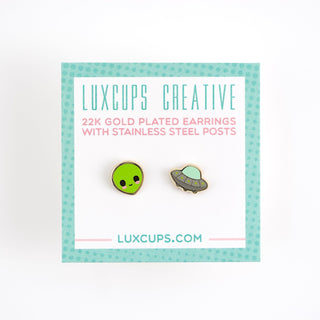LuxCups Creative Stud Earrings Alien Earrings