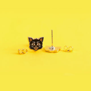 LuxCups Creative Stud Earrings Black Cat Earrings
