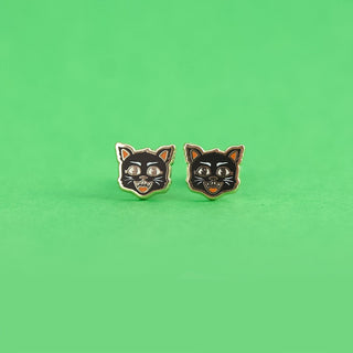 LuxCups Creative Stud Earrings Black Cat Earrings