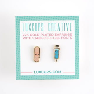 LuxCups Creative Stud Earrings Blood Donor Buds Earrings