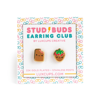 LuxCups Creative Stud Earrings Chocolate Lover Buds Earrings - Stud Buds Earring Club