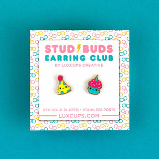 LuxCups Creative Stud Earrings Party Pals Earrings - Stud Buds Earring Club