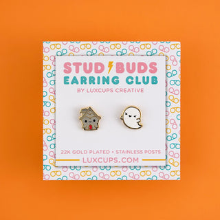 LuxCups Creative Stud Earrings Ghoul Friends Earrings - Stud Buds Earring Club