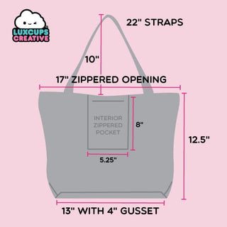 LuxCups Creative Frog Magic Tote Bag - Kawaii Shoulder Bag Kawaii Frog Zippered Tote Amphibian Zippered Bag Wizard Shopping Bag Magical Tote Bag Kawaii Tote