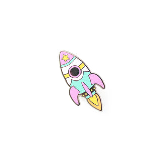 Pastel Retro Rocket Enamel Pin