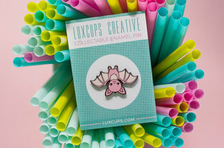 Pink Bat Enamel Pin