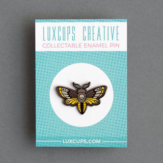 Deaths Head Moth Enamel Pin