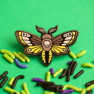 Deaths Head Moth Enamel Pin