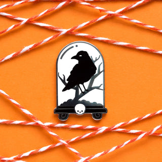 Raven Cloche Enamel Pin