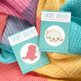 Triceratops Dino Cookie Pin
