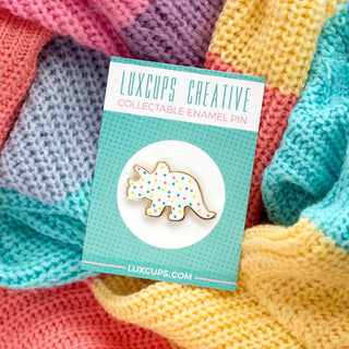 Triceratops Dino Cookie Pin