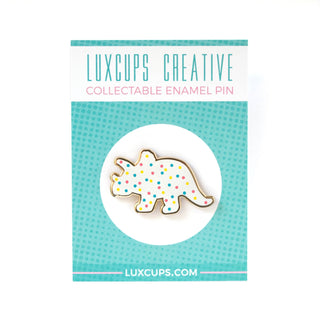 Triceratops Dino Cookie Pin