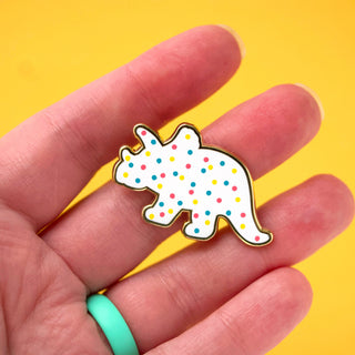 Triceratops Dino Cookie Pin