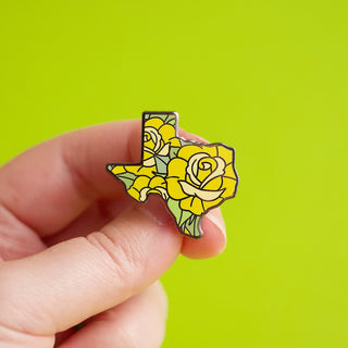 Texas Yellow Roses Enamel Pin