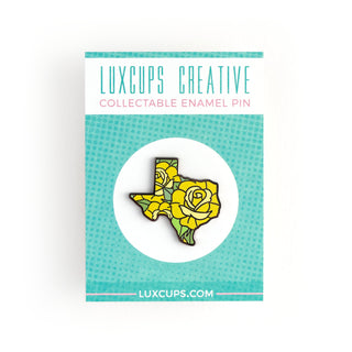 Texas Yellow Roses Enamel Pin