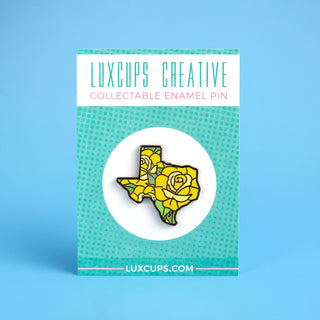 Texas Yellow Roses Enamel Pin