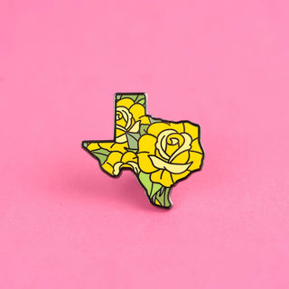 Texas Yellow Roses Enamel Pin